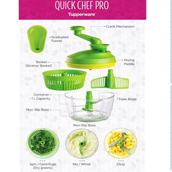 Tupperware Quick Chef Pro Manual Food Processor​ - Picture 3 of 8